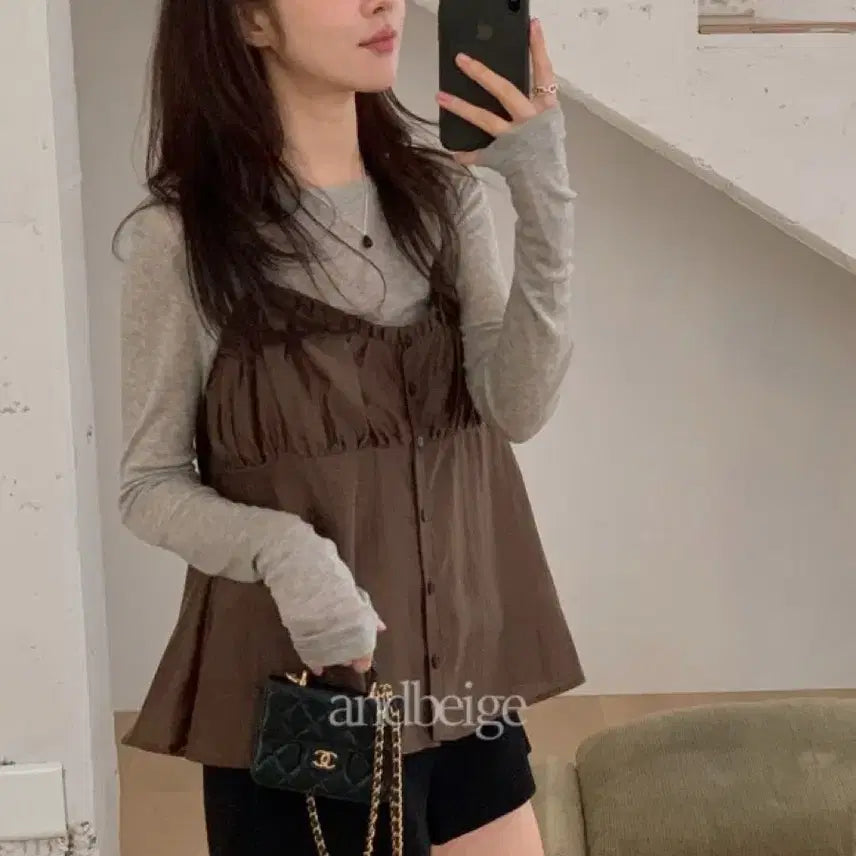 [BUNJANG] Miel Chuli Bustier Brown / (새상품)미엘 슐리 뷔스티에 브라운