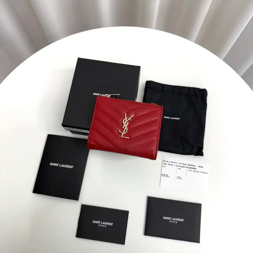 [BUNJANG] Saint Laurent Matelassé Compact Wallet / [풀박스] 생로랑 마틀라세 컴팩트 반지갑
