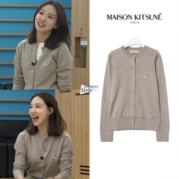 [BUNJANG] Maison Kitsuné Bold Fox Head Cardigan (Melange Grey) / 메종키츠네 볼드 폭스 헤드 가디건