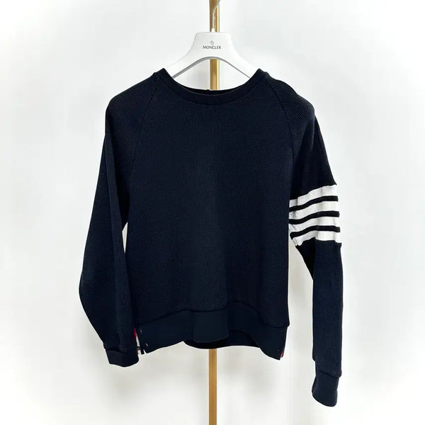 [BUNJANG] Thom Browne Diagonal Stripe Waffle Sweatshirt / [ 3사이즈 ] 톰브라운 사선완장 와플 맨투맨