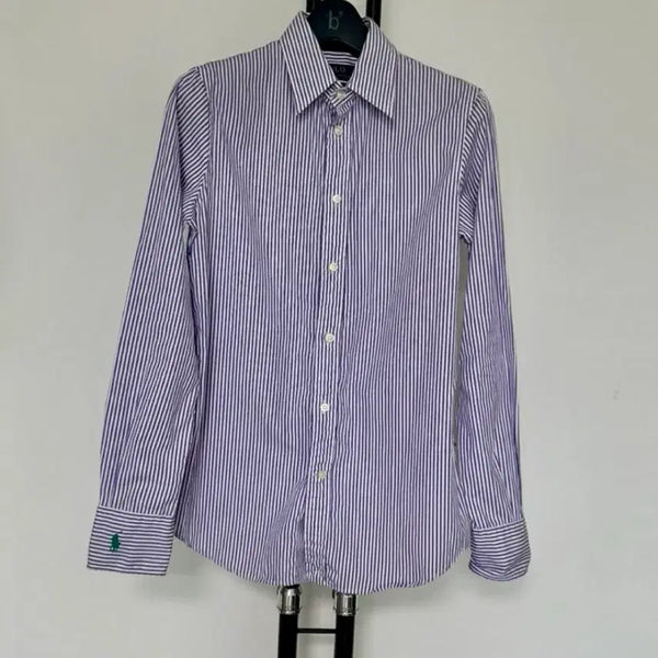 [BUNJANG] Polo Ralph Lauren Purple Embroidered Sleeve Shirt Size 2 (US 6) / 폴로 랄프로렌 퍼플 소매자수 2사이즈(정55) 한번착용