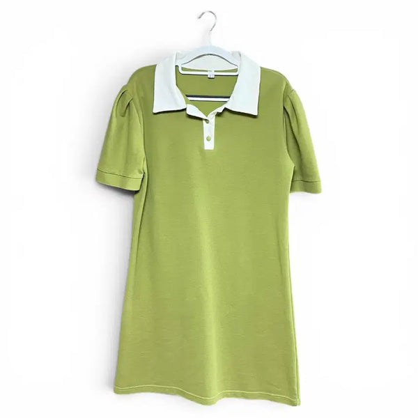 [BUNJANG] Mint Green Collar Mini Dress / 상큼한 연두 카라 원피스 판매해요