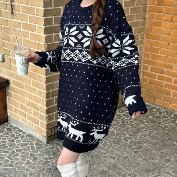 [BUNJANG] UMLIVE Nordic Knit Dress / 엄라이브 노르딕 니트 원피스
