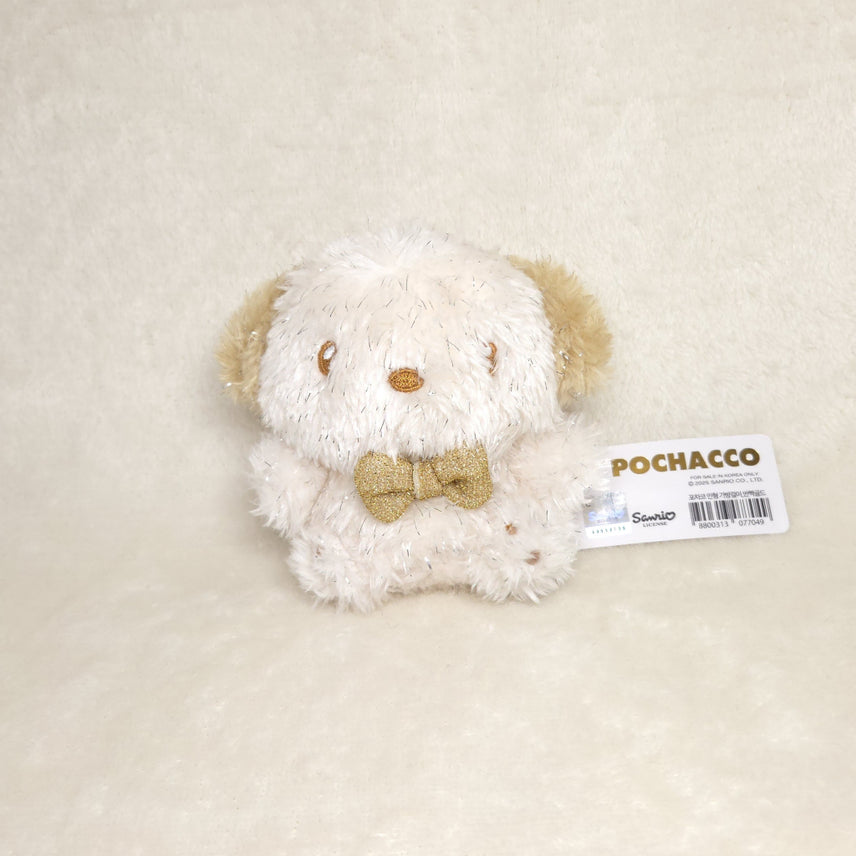 [BUNJANG] Sanrio Pochacco Twinkle Gold Charm Doll 10cm / (새상품/정품) 산리오 반짝 골드 포챠코 키링 인형 굿즈 선물 10cm
