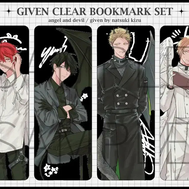 [BUNJANG] Given Clear Bookmark Angel & Devil Ver (Sealed) / (미개봉) 기븐 클리어 북마크 책갈피 엔젤과 데빌 ver / 비엘