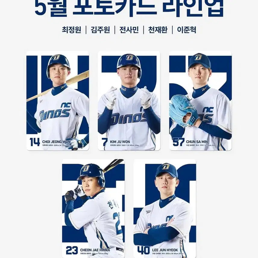 [BUNJANG] NC Dinos May Photocard Set / nc 다이노스 5월 포토카드 판매합니다 (최정원 선수 제외)