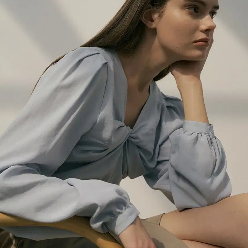[BUNJANG] Our Cosmos 790 Ribbon Twisted Draping Blouse / [아워코모스] 790 ribbon twisted draping 블라우스