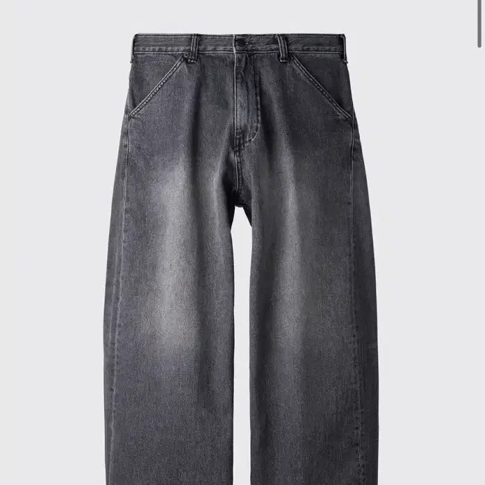 [BUNJANG] Hatching Room Wide Curve Jeans Washed Black Size 4 / 해칭룸 와이드 커브진 워시드블랙 4 [L]