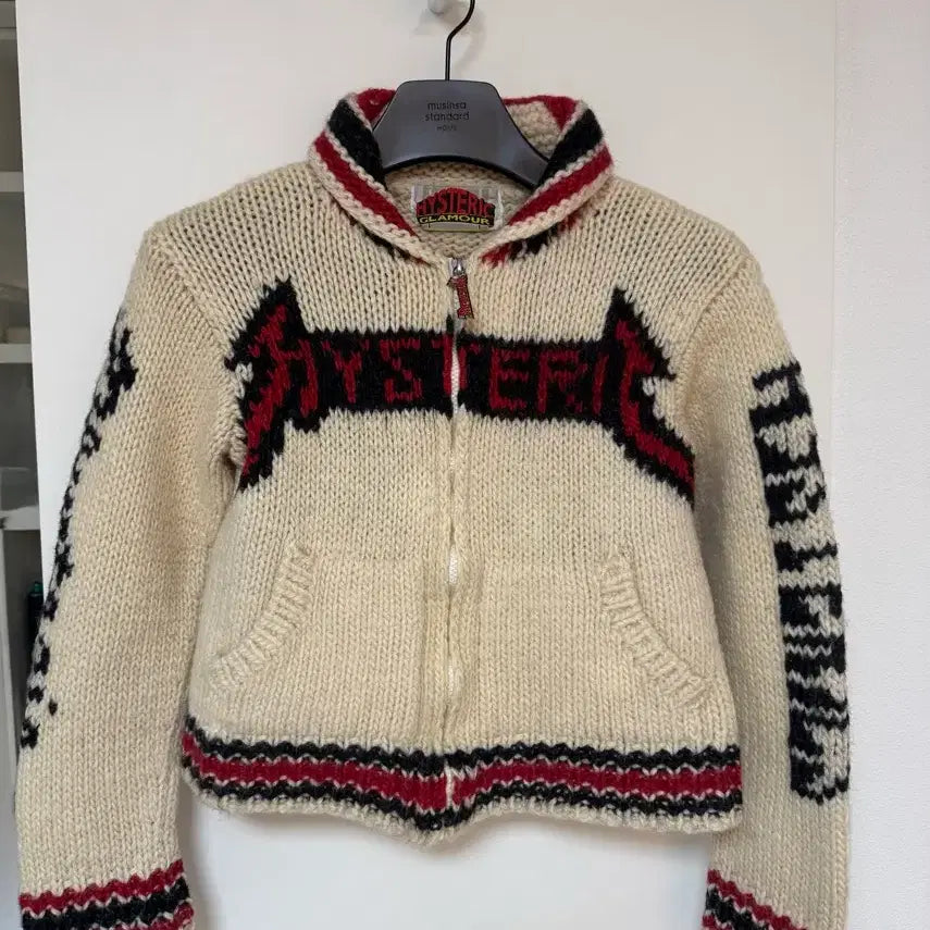 [BUNJANG] Hysteric Glamour Cowichan Knit Zip-Up Jacket / 히스테릭 글래머 Hysteric Glamour 코위찬 니트 집업 자켓 1