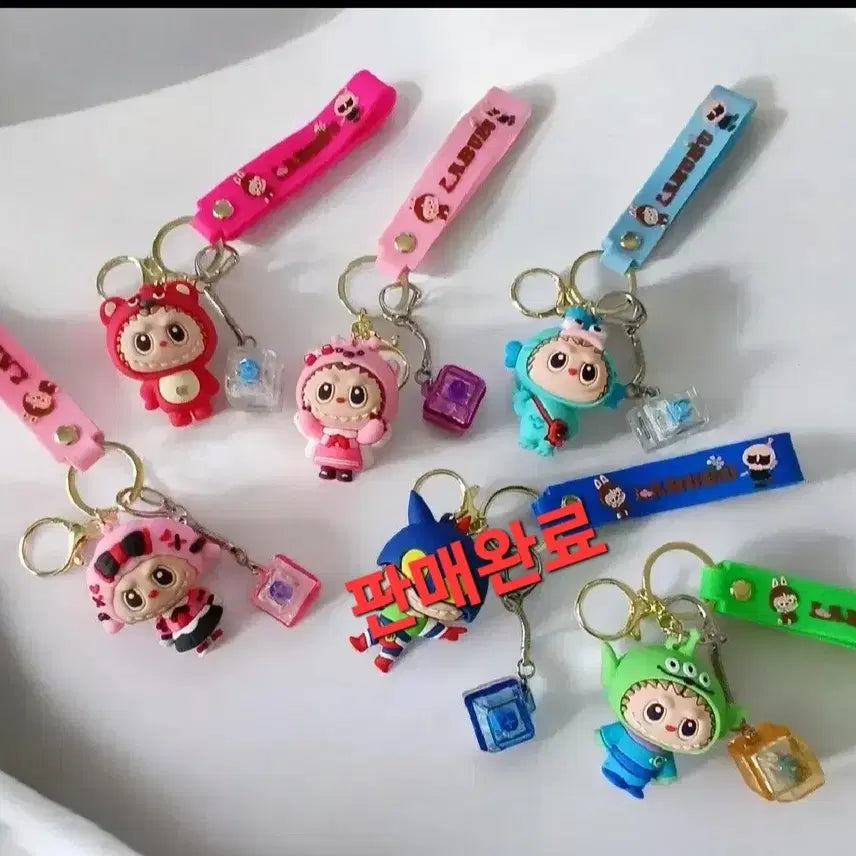 [BUNJANG] Labubu Keyring and LED Blue Switch 1-Keycap Keyring / 라부부키링과LED1구키캡키링