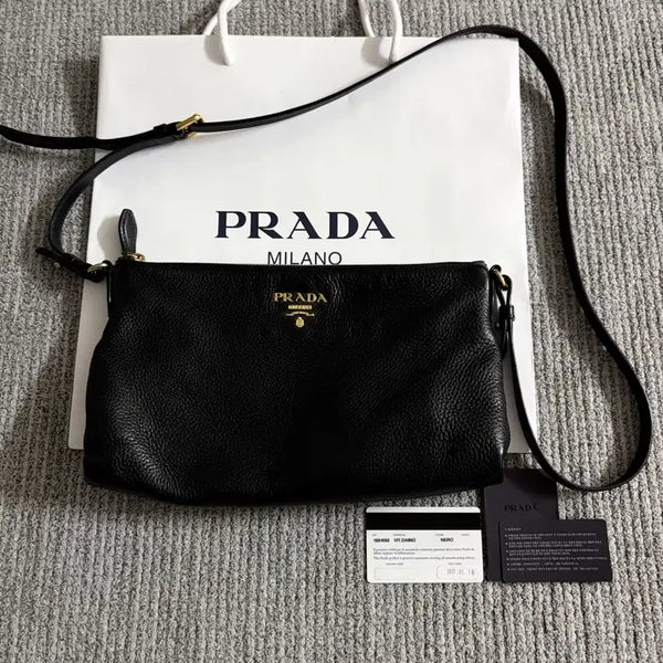 [BUNJANG] Prada Vitello Daino Leather Crossbody Bag / (풀구성) 프라다 비텔로 다이노 가죽 크로스백
