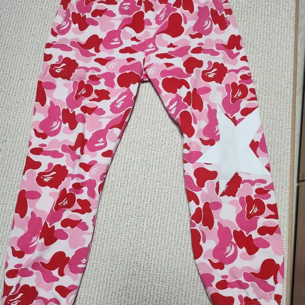[BUNJANG] BAPE ABC Camo Sweatpants Pink / 베이프 ABC 카모 스웨트 팬츠 핑크