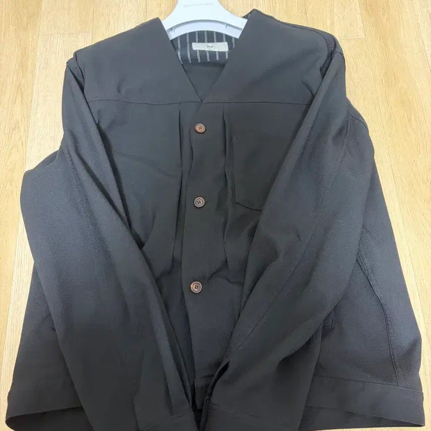 [BUNJANG] Years Ago Collarless Trucker Jacket Black Size 3 / 이얼즈어고 카라리스 트러커 블랙 3사이즈