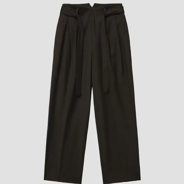 [BUNJANG] Noir Belted Two-Tuck Wide Slacks / 노이어 벨티드 투턱 와이드 슬랙스 50