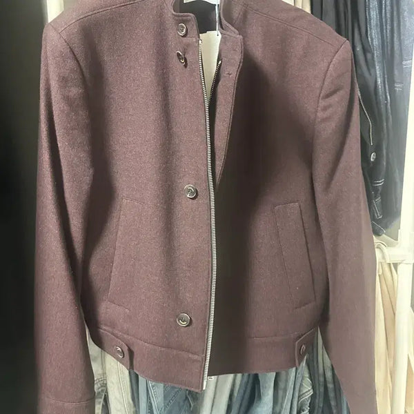 [BUNJANG] WAVINESS EBB Wool Racer Jacket Burgundy Size 1 / 웨이비니스 ebb 울 레이서자켓 버건디 1사이즈