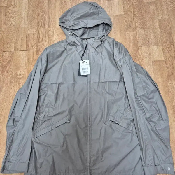 [BUNJANG] DKNY Beige Hooded Windbreaker Jacket Size 4 (M) Unused New / DNKY 바람막이 후드 자켓 베이지 4(M) (미사용 새제품)