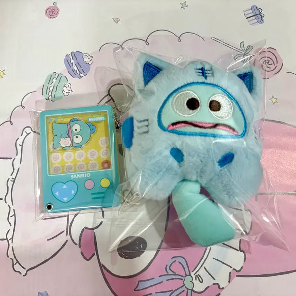 [BUNJANG] Sanrio Hangyodon Doll + Game Machine Keychain Set / 산리오 한교동 인형 + 게임기 키링 세트