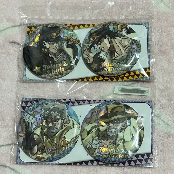 [BUNJANG] JoJo's Bizarre Adventure Part 3 Kujo Jotaro & Joestar Joseph Can Badge Set / 죠죠의 기묘한 모험 죠죠 3부 쿠죠 죠타로 죠셉 죠스타 캔뱃지 세트