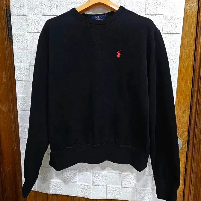 [BUNJANG] Polo Ralph Lauren QR Black Fleece Sweatshirt / 폴로 랄프로렌 QR 블랙 맨투맨 기모