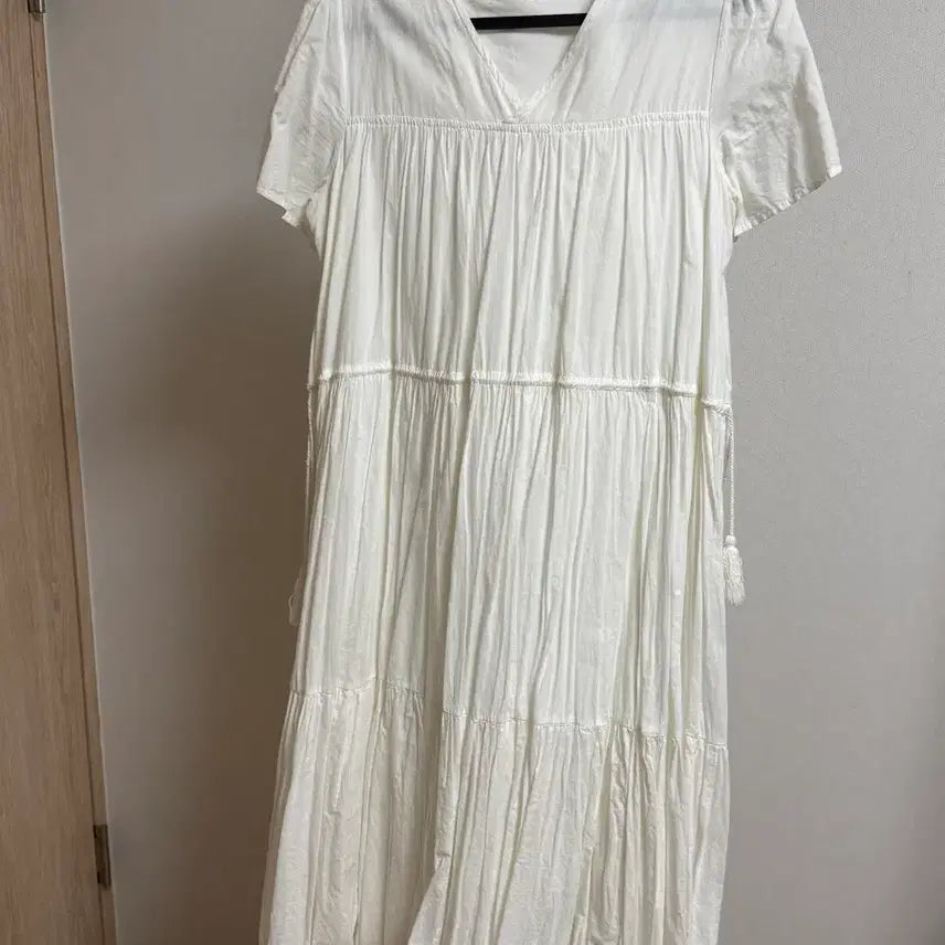 [BUNJANG] Midi Dress with Adjustable Waist / 반팔 롱원피스 [M]