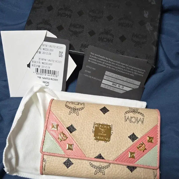 [BUNJANG] MCM Bi-fold Wallet Beige Pink / MCM 반지갑 베이지핑크