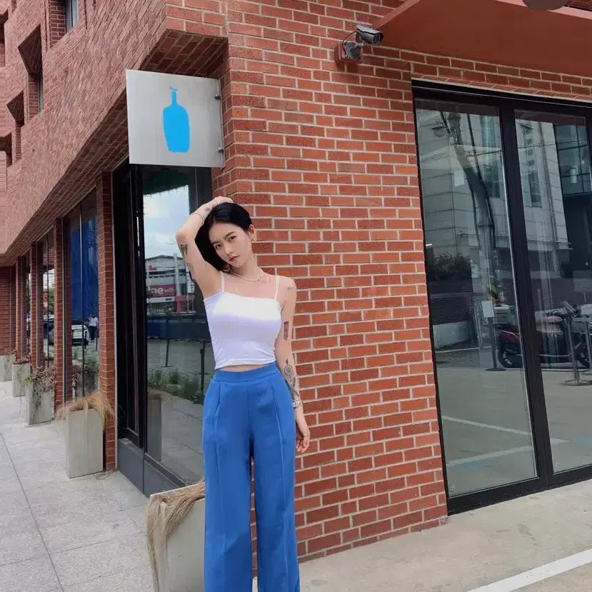 [BUNJANG] Pale Jade Slacks / 페일제이드 슬랙스 블루, 아이보리 M