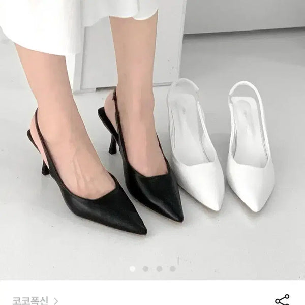 [BUNJANG] Coco Posh Slingback Kitten Heel Pumps Black 5cm / 코코폭신 슬링백 키튼힐 5cm 블랙