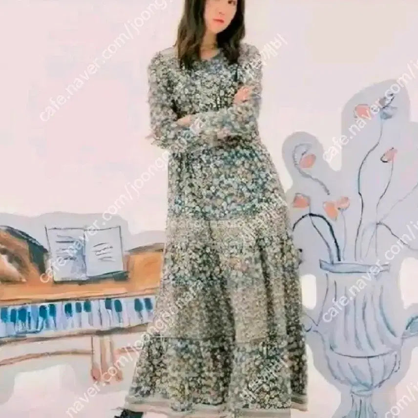 [BUNJANG] Thursday Island Long Dress Size S (55-66) / 써스데이아일랜드 롱원피스 택채새제품 s사이즈 (55~66)