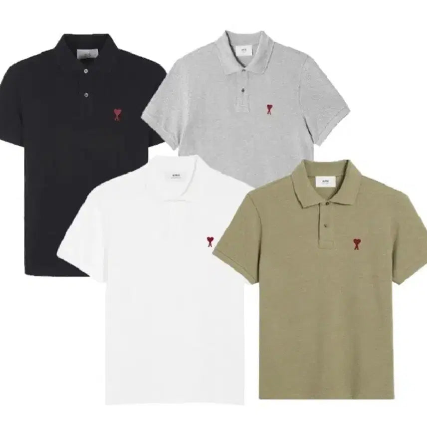 [BUNJANG] AMI Men's & Women's Short Sleeve Polo Shirt / (새상품) 아미 남여공용 반팔 카라티 5컬러보유