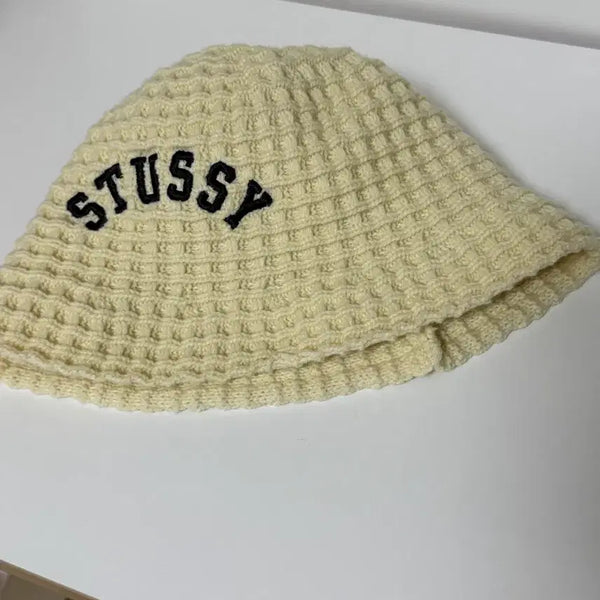 [BUNJANG] Stussy Knit Bucket Hat Ivory / 스투시 니트 버킷햇 비니 아이보리 57