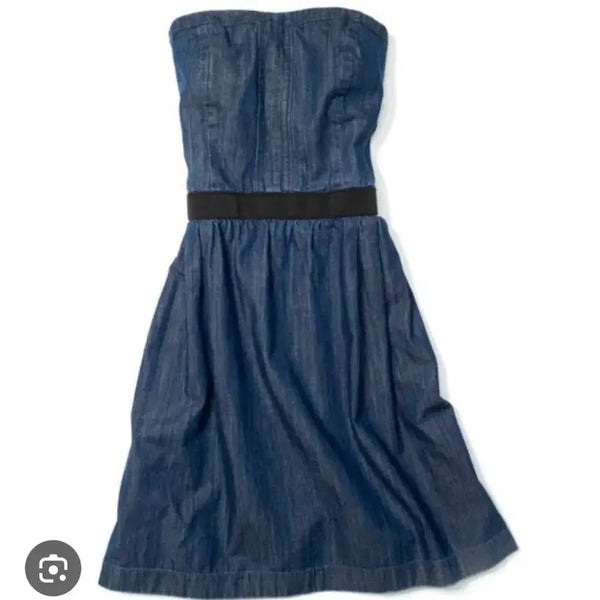 [BUNJANG] Club Monaco Indigo Denim Tube Top Dress / 클럽모나코 인디고 데님 원피스 청원피스 튜브탑