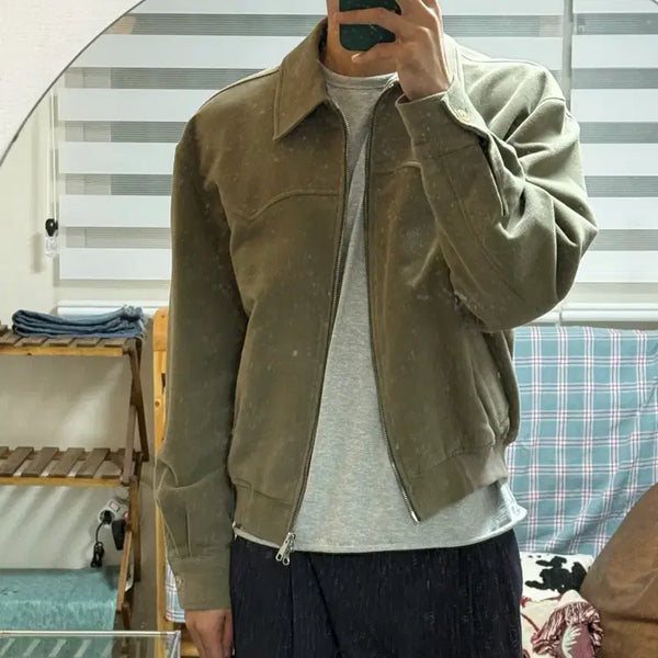 [BUNJANG] Brown Yak Moleskin Western Jacket Olive Grey Size 4 / 브라운야드 몰스킨 웨스턴 자켓 올리브그레이 4사이즈 판매