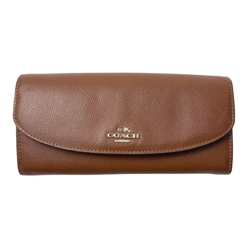 [BUNJANG] Coach Brown Leather Long Wallet Pouch / 코치 브라운 레더 월렛 장지갑 지갑 파우치