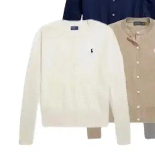 [BUNJANG] Polo Ralph Lauren Women's Pima Cotton Cardigan Cream / 폴로 랄프로렌 여성 피마코튼 가디건 크림
