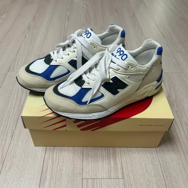 [BUNJANG] New Balance x Teddy Santis 990v2 Made in USA White Blue M990WB2 / 뉴발란스 X 테디 산티스 990V2 USA M990WB2 255