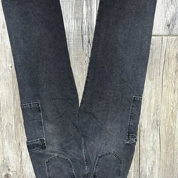 [BUNJANG] Black Denim Cargo Jogger Pants / 블랙 데님 카고 조거팬츠