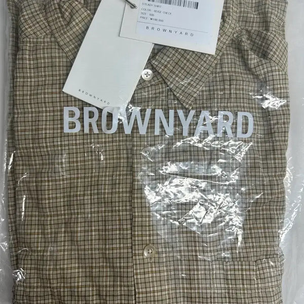 [BUNJANG] Brown Yak Steady Shirt Beige Check Size 6 / 브라운야드 스테디셔츠 베이지체크(택비닐채 새상품,6사이즈)