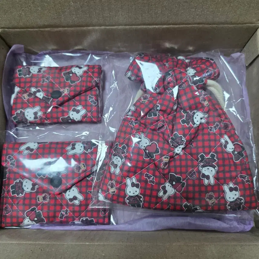 [BUNJANG] Handmade Miffy Drawstring Pouch / Card Holder Bundle Set / 새상품) 핸드메이드 미피 복조리파우치/카드지갑 3개 일괄