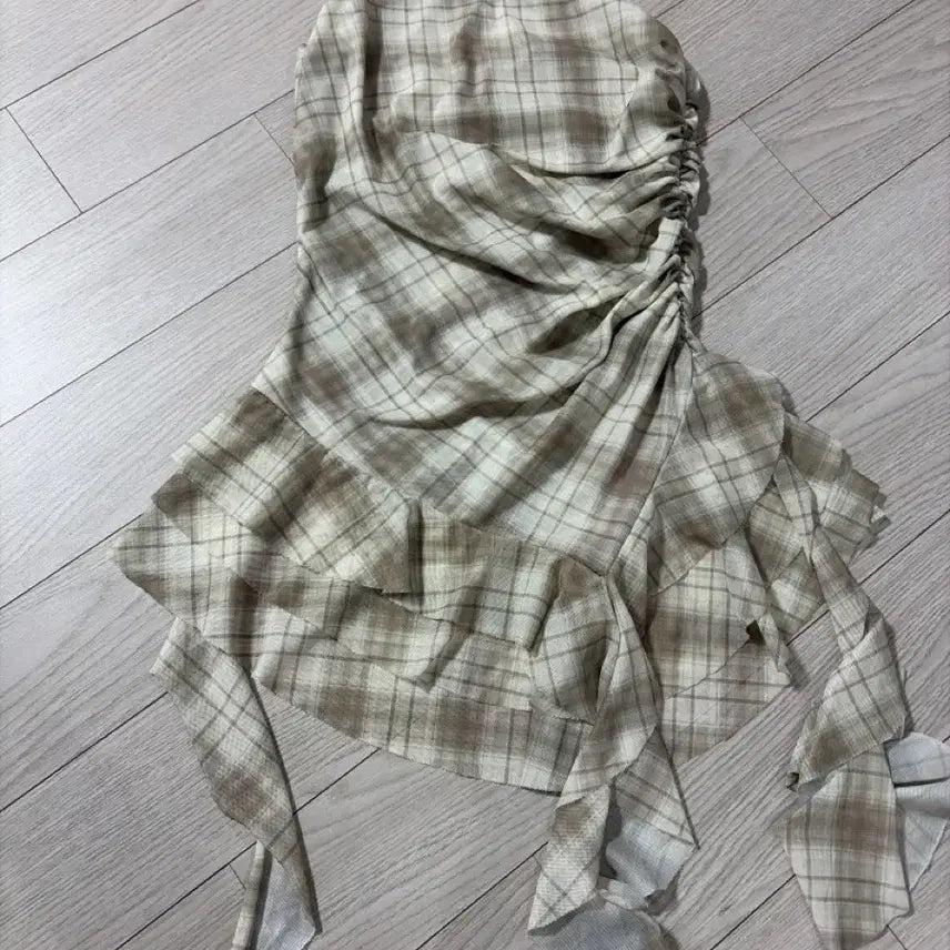[BUNJANG] Checkered Banding Tube Top / 체크 밴딩 튜브탑
