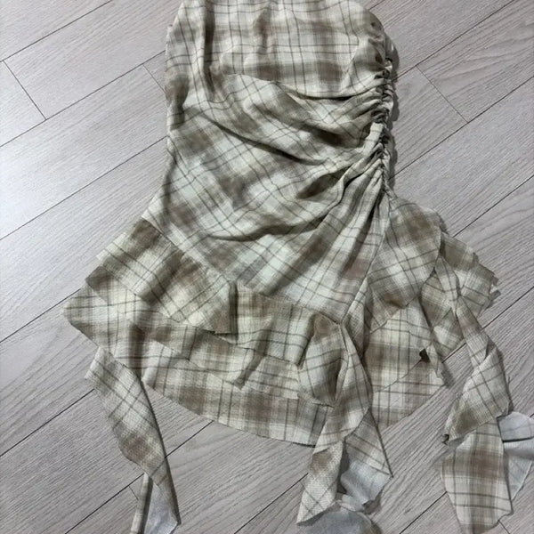 [BUNJANG] Checkered Banding Tube Top / 체크 밴딩 튜브탑