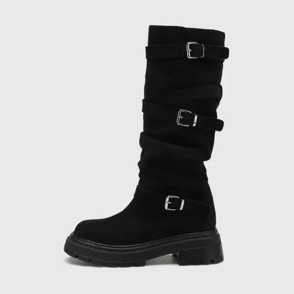 [BUNJANG] Salt and Chocolate Hum Buckle Long Boots / 솔트앤초콜릿 험 버클 롱부츠 230(1회 착용)