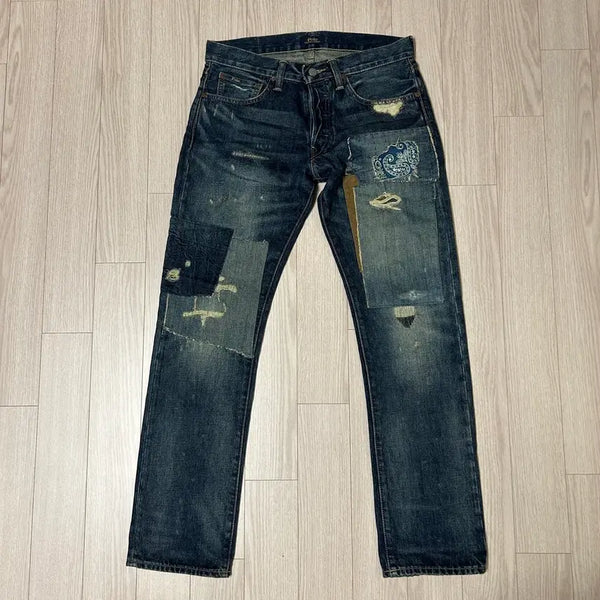[BUNJANG] Polo Ralph Lauren Patchwork Denim Varick Slim Straight Jeans (29x30) / 폴로 랄프로렌 패치워크 데님 29 X 30