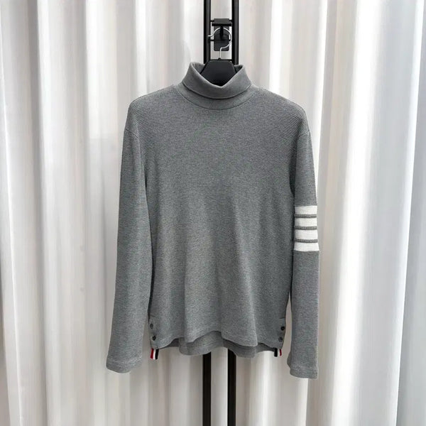 [BUNJANG] Thom Browne Diagonal Stripe Turtle Neck Waffle Knit Grey / [2] 톰브라운 사선완장 터틀넥 와플 니트 그레이
