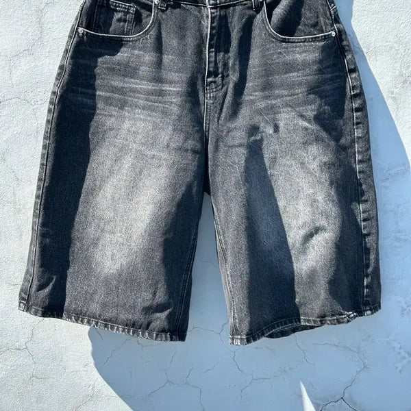 [BUNJANG] TOFFEE Black Denim Wide Shorts (Size L) / [34] TOFFEE 흑청 와이드 반바지
