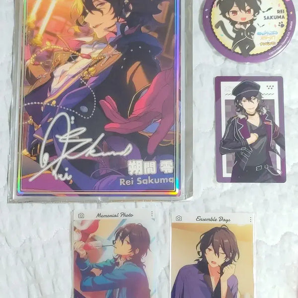 [BUNJANG] Ensemble Stars! Sakuma Rei Nijiiro Kaiwa Portrait Nanjatown Can Badge Emoca Bundle Set / 앙스타 사쿠마 레이 무지개 개화 포토레이트 난쟈타운 캔뱃지 에모카