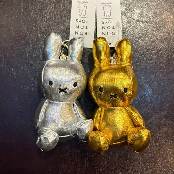 [BUNJANG] Miffy Gold & Silver Doll Keychain Set (Unused) / (미사용 세트) 미피 골드 실버 인형 키링