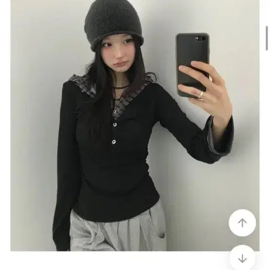 [BUNJANG] Slim Striped Shirring Hoodie / 슬림 셔링 단가라 스트라이프 후드