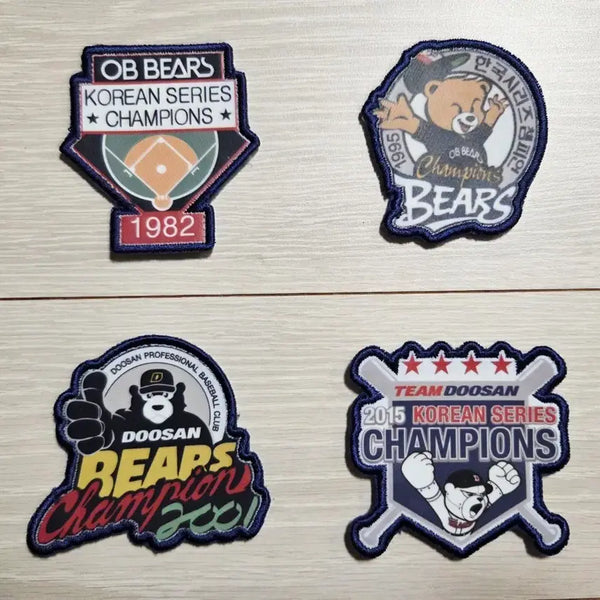 [BUNJANG] Doosan Bears Championship Patch Collection Bundle (1982-2015) / 4개 일괄 두산 베어스 우승 패치 모음