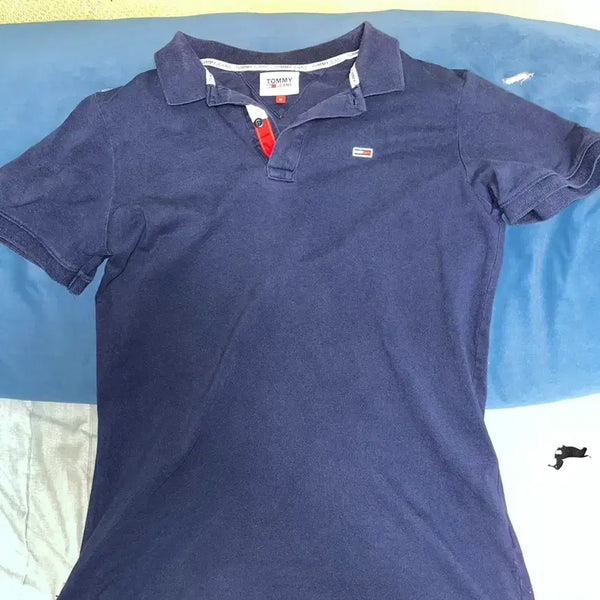 [BUNJANG] Tommy Jeans Navy Logo Polo Shirt / 타미진스 네이비 카라티
