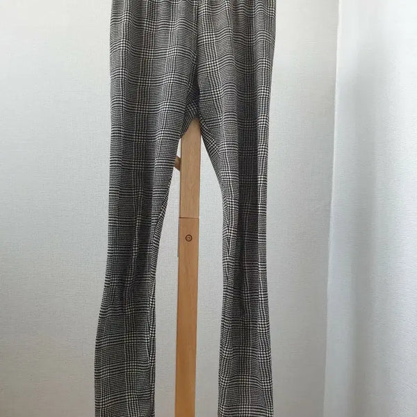 [BUNJANG] Cleage Check Pattern Brushed Lined Slim Fit Pants / 클리지 체크 패턴 속기모 쫄바지 신축성아주좋음 싸이즈F